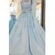Sequins Applique Lace A-Line Strapless Floor-Length Beading Evening Dresses