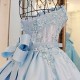 Sequins Applique Lace A-Line Strapless Floor-Length Beading Evening Dresses