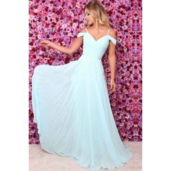 Spaghetti Straps Ruffles A-line Prom Dresses Elegant Evening Dresses