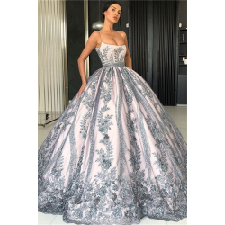 Spaghetti Straps Lace Appliques Evening Dresses Luxurious Princess Ball Gown Prom Party GownsNew Arrival