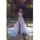 Gorgeous Tulle Sleeveless Appliques Prom Dresses Lilac Evening Gowns