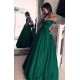Elegant Off-the-Shoulder Evening Dress Green Long Prom Party Gowns