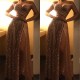 Off-the-Shoulder Charming Gold Sequins Evening Dresses Chic Side Slit Prom Dresses