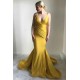 Elegant V-Neck Evening Dress New Arrival Mermaid Yellow Prom Party Gowns