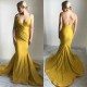 Elegant V-Neck Evening Dress New Arrival Mermaid Yellow Prom Party Gowns