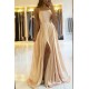 Elegant Spaghetti-Straps Long Prom Dress With Split