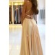 Elegant Spaghetti-Straps Long Prom Dress With Split