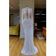 Stunning Long Sleeve High Neck Sequins Prom Dress Mermaid Long