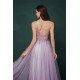 Sparkle Lilac Tulle High-split Spaghetti Strap Prom Dress