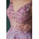 Sparkle Lilac Tulle High-split Spaghetti Strap Prom Dress