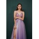 Sparkle Lilac Tulle High-split Spaghetti Strap Prom Dress