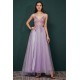 Sparkle Lilac Tulle High-split Spaghetti Strap Prom Dress