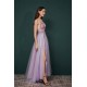 Sparkle Lilac Tulle High-split Spaghetti Strap Prom Dress