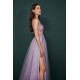 Sparkle Lilac Tulle High-split Spaghetti Strap Prom Dress