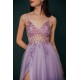 Sparkle Lilac Tulle High-split Spaghetti Strap Prom Dress