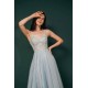 Light blue See-through Sparkle Appliques Prom Dress
