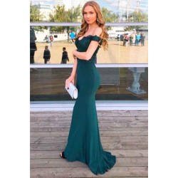 Lace Mermaid Off-the-Shoulder Evening Proms Sheath Party Dresses