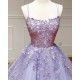 Spaghetti Straps Floral Lace Aline Evening Gown Sleeveless Prom Party Gowns