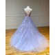 Spaghetti Straps Floral Lace Aline Evening Gown Sleeveless Prom Party Gowns