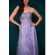 Lavender Spaghetti Strap Lace Appliques High split Prom Dress