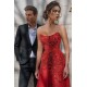 Sweetheart Floral Partten Evening Gown Floor Length Tulle Party Dress