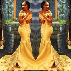 Off-the-Shoulder Sparkle Beads Sequined Appliques Prom Dresses New Arrival Mermaid Beads Sequins Evening Gown