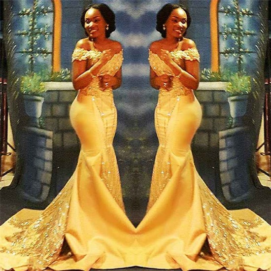 Off-the-Shoulder Sparkle Beads Sequined Appliques Prom Dresses New Arrival Mermaid Beads Sequins Evening Gown
