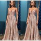 Open Back Sleeveless Chic Sequins Simple Spaghetti Straps Evening Dresses