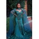 Gorgeous Mermaid Evening Gowns Long Sleeves Appliques Floor Length Cape