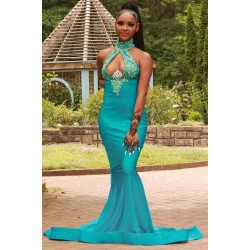 Halter Mermaid long Evening Dress party wear