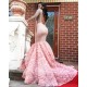 Sheer Tulle Beads Sequins Long Sleeves Prom Dresses Mermaid Flowers Luxurious Evening Gowns New Arrival