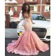 Sheer Tulle Beads Sequins Long Sleeves Prom Dresses Mermaid Flowers Luxurious Evening Gowns New Arrival