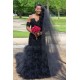 Trendy Off-the-Shoulder Sparkle Beads Prom Dresses Fit and Flare Tulle Ruffles Evening Gowns
