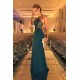 Crystal Beading Halter Sheath Floor Length Evening Dresses
