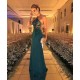 Crystal Beading Halter Sheath Floor Length Evening Dresses