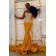 Sparkle Crystal Sheer Tulle Prom Dresses Sleeveless Alluring Fit and Flare Evening Gowns
