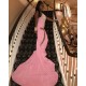 Spaghetti Straps Sparkling Crystal Prom Dresses Fit and Flare Sheer Tulle Evening Gowns