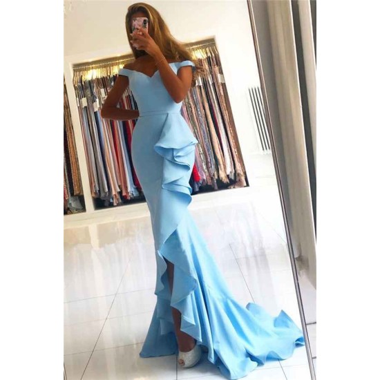 Mermaid Off-the-shoulder Evening Dresses Side Slit Party Dresses