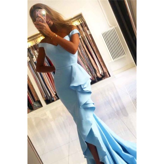 Mermaid Off-the-shoulder Evening Dresses Side Slit Party Dresses