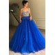 Gorgeous A-Line Spaghetti Straps Sleeveless Tulle Beaded Evening Dresses