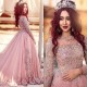 Gorgeous Long-Sleeve Arabic Style Lace Appliques Tulle Evening Dress