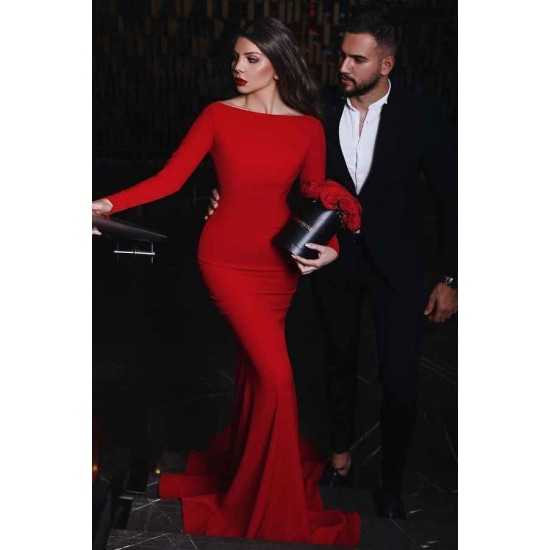 Ruby Long Sleevess High neck Mermaid Long Evening Dresses