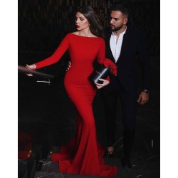 Ruby Long Sleevess High neck Mermaid Long Evening Dresses