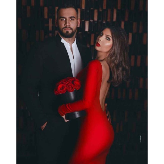 Ruby Long Sleevess High neck Mermaid Long Evening Dresses