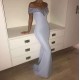Elegant Off-the-Shoulder Mermaid Crystal Evening Dress