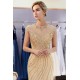 MARTHA Mermaid Floor Length Sleeveless Golden Beading Evening Gowns