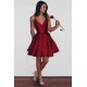 New Arrival Short Spaghetti-strap Sleeveless Ruby Homecoming Dress