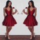 New Arrival Short Spaghetti-strap Sleeveless Ruby Homecoming Dress