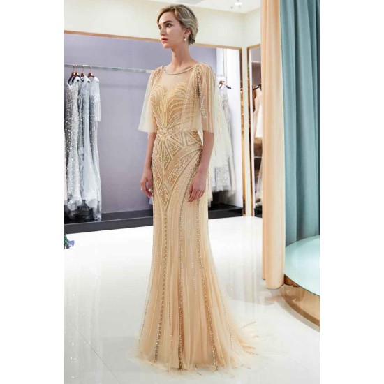 MAXINE Mermaid Sweetheart Illusion Neckline Sequins Beading Evening Dresses