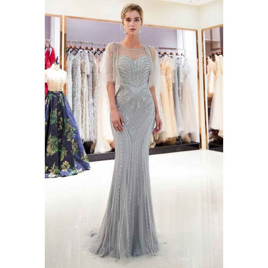 MAXINE Mermaid Sweetheart Illusion Neckline Sequins Beading Evening Dresses